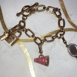 Juicy Couture Pink and Gold Cheer Megaphone Charm Bracelet Pendant